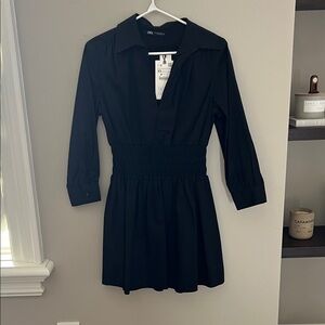 Zara Elegant Black Long Sleeve Dress